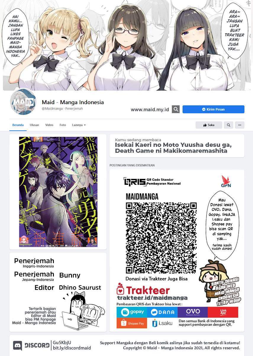 Baca  Isekai Kaeri no Moto Yuusha desu ga, Death Game ni Makikomaremashita Chapter 2 Gambar 2