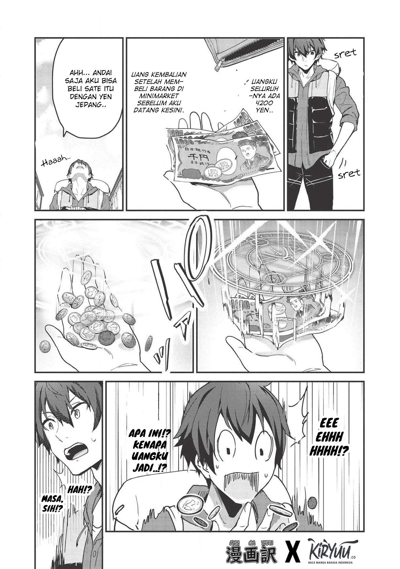 Itsu Demo Jitaku ni Kaereru Ore wa, Isekai de Gyoushoujin o Hajimemashita Chapter 1 Gambar 19