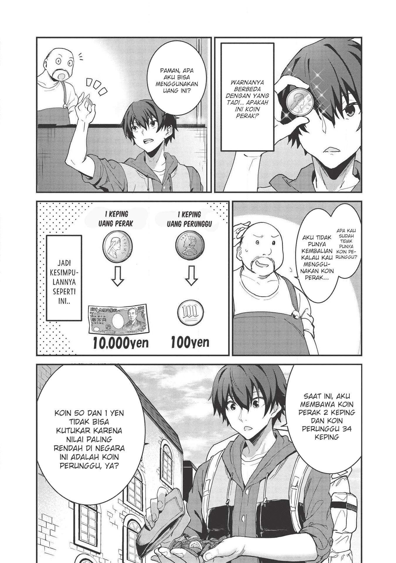 Itsu Demo Jitaku ni Kaereru Ore wa, Isekai de Gyoushoujin o Hajimemashita Chapter 1 Gambar 24