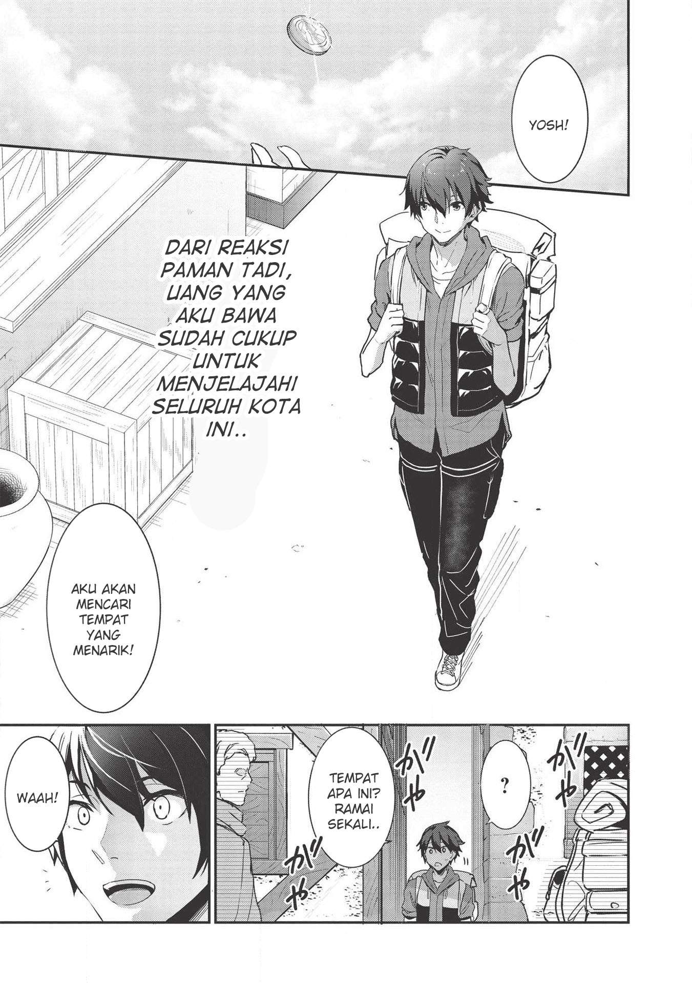 Itsu Demo Jitaku ni Kaereru Ore wa, Isekai de Gyoushoujin o Hajimemashita Chapter 1 Gambar 25
