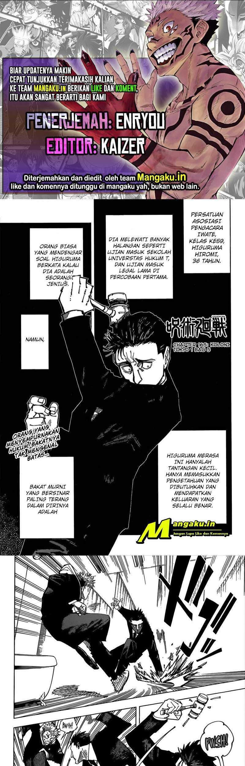 Baca Komik Jujutsu Kaisen Chapter 165 Gambar 1