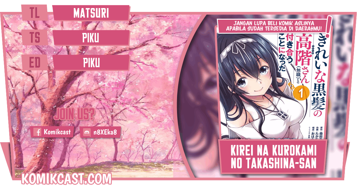 Baca Komik Kirei na Kurokami no Takashina-san (Mushoku) to Tsukiau Koto ni Natta Chapter 05.1 Gambar 1