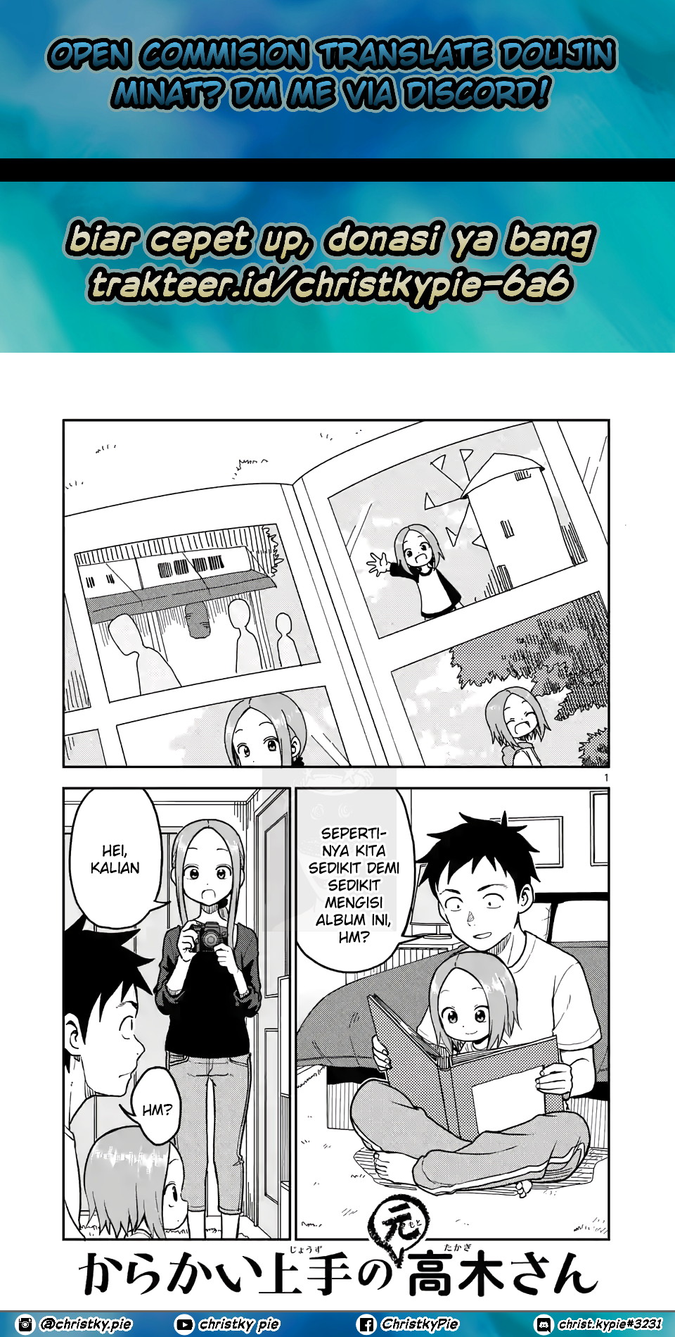 Baca Komik Karakai Jouzu no (Moto) Takagi-san Chapter 92 Gambar 1