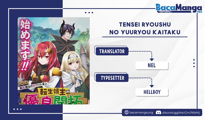 Baca Komik Tensei Ryoushu no Yuuryou Kaitaku: Zensei no Kioku o Ikashite White ni Tsutometara, Yuunou na Jinzai ga Atsumari Sugimashita Chapter 12.1 Gambar 1