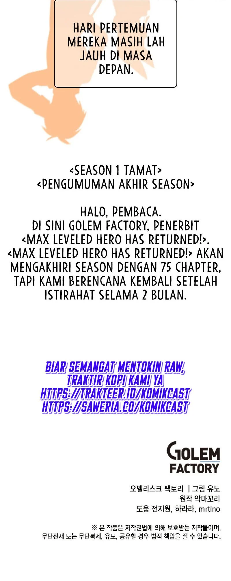 The MAX leveled hero will return! Chapter 75 Gambar 75