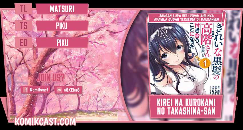 Baca Komik Kirei na Kurokami no Takashina-san (Mushoku) to Tsukiau Koto ni Natta Chapter 07.1 Gambar 1