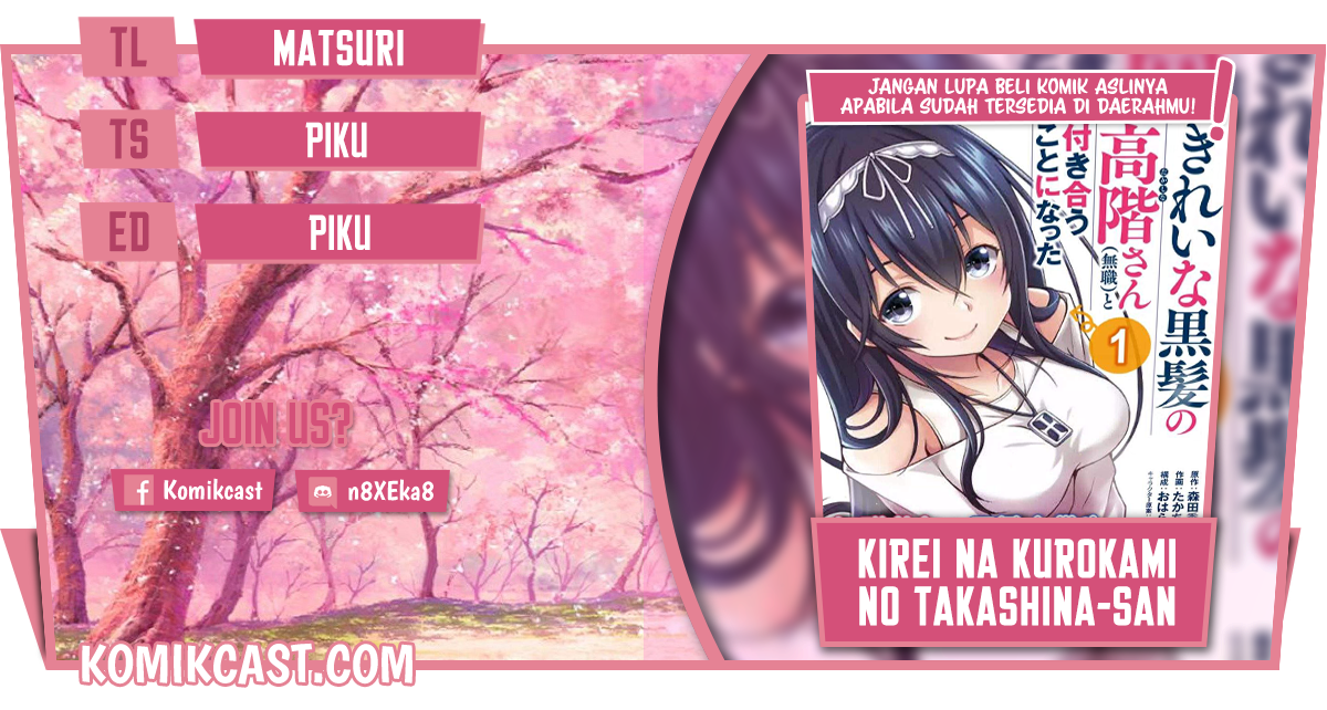 Baca Komik Kirei na Kurokami no Takashina-san (Mushoku) to Tsukiau Koto ni Natta Chapter 09.3 Gambar 1