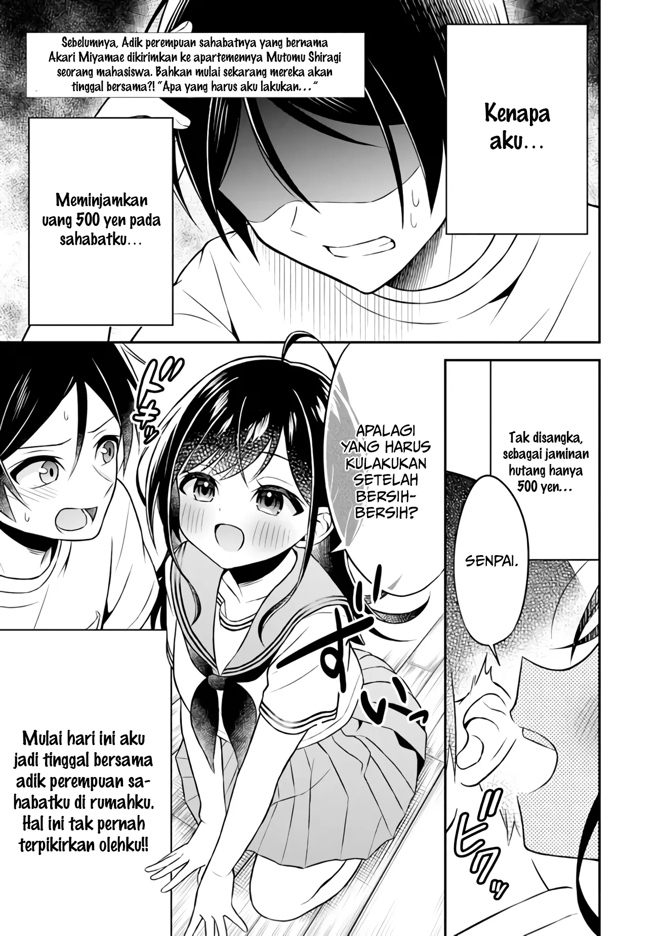 Baca Yuujin ni 500 Yen Kashitara Shakkin no Kata ni Imouto wo Yokoshite Kita Nodakeredo, Ore wa Ittai Dou Sureba Iindarou Chapter 02 Gambar 2