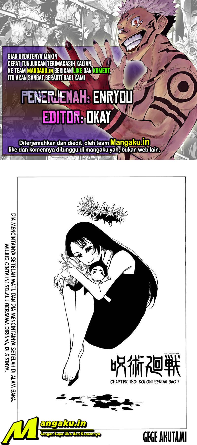 Baca Komik Jujutsu Kaisen Chapter 180 Gambar 1