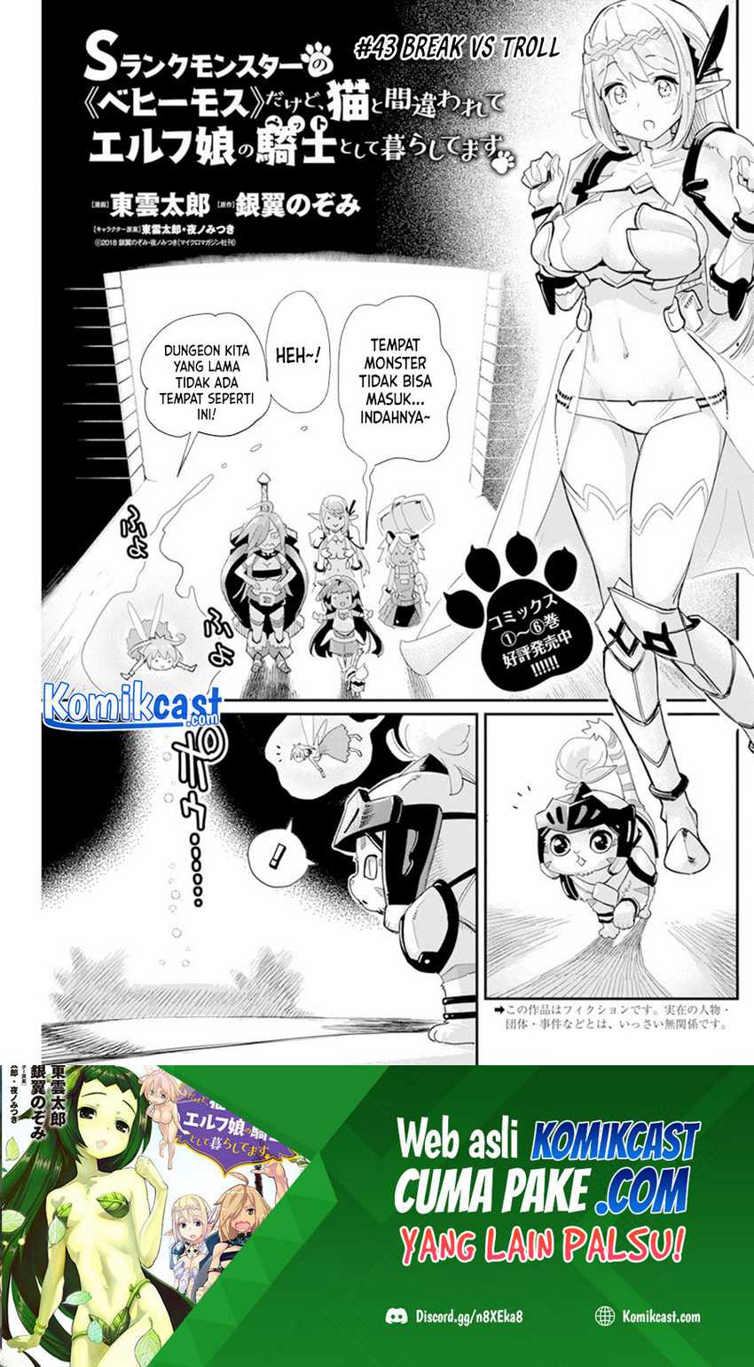 Baca S-Rank Monster no Behemoth Dakedo, Neko to Machigawarete Erufu Musume no Kishi (Pet) Toshite Kurashitemasu Chapter 43 Gambar 2