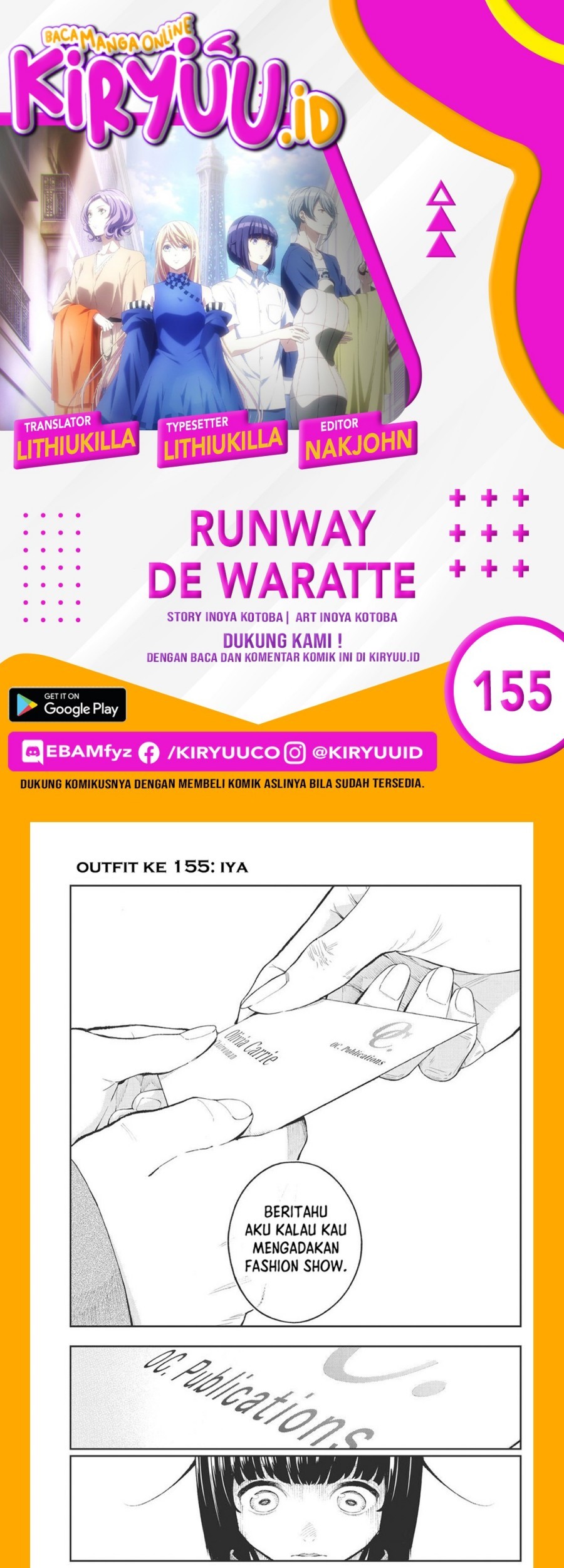 Baca Komik Runway de Waratte Chapter 155 Gambar 1