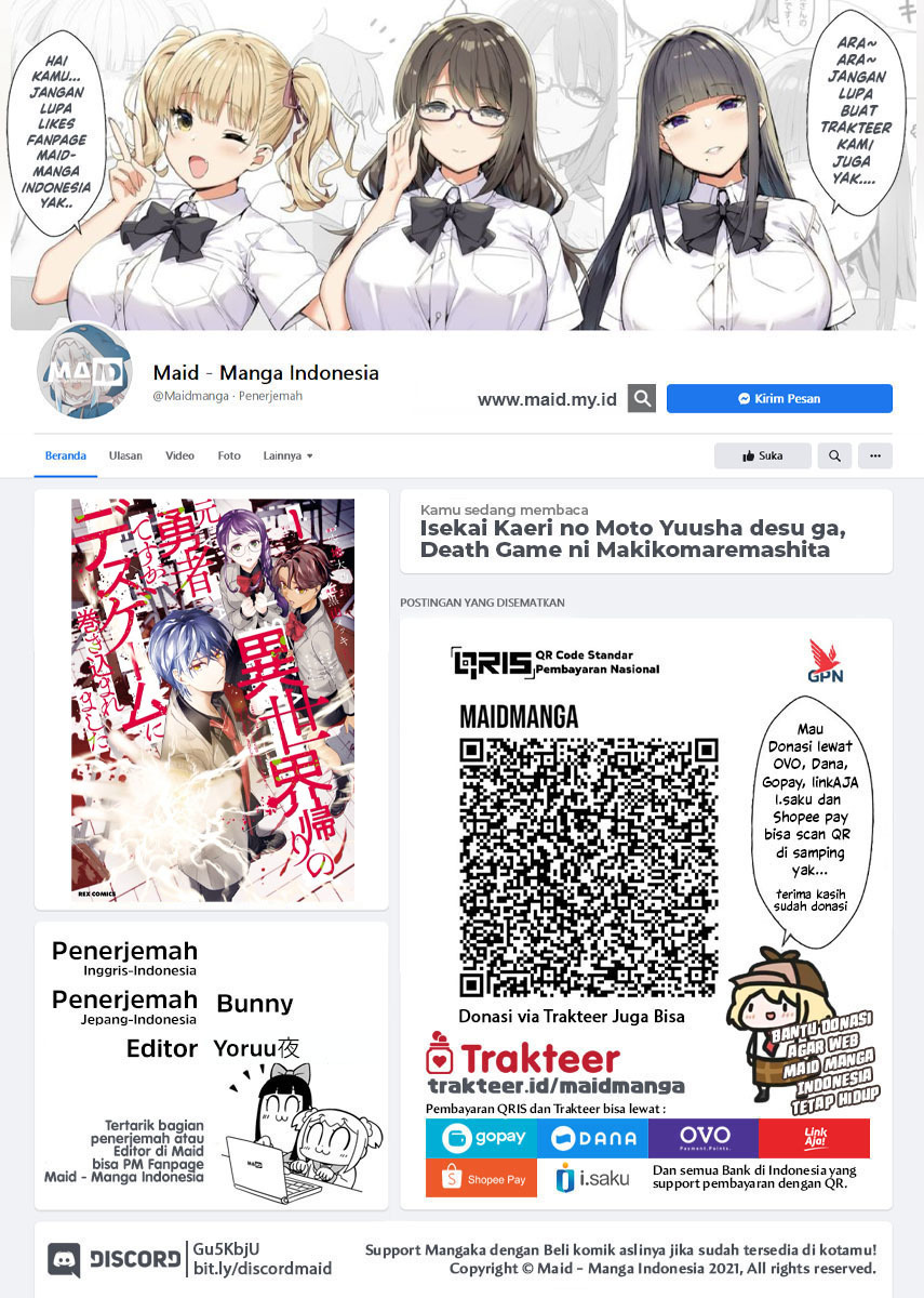 Baca Isekai Kaeri no Moto Yuusha desu ga, Death Game ni Makikomaremashita Chapter 07 Gambar 2