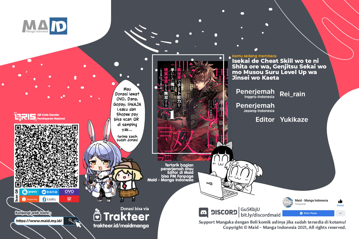 Baca Komik Isekai de Cheat Skill wo te ni Shita ore wa, Genjitsu Sekai wo mo Musou Suru ~Level Up wa Jinsei wo Kaeta~ Chapter 08 Gambar 1