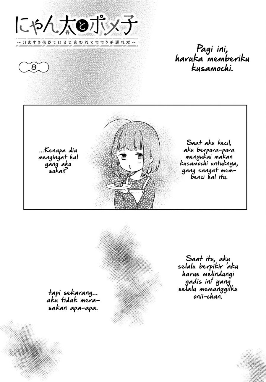 Baca Nyanta to Pomeko “Imasara Shinjite Iru to Iwarete mo Mou Teokureda” Chapter 08 Gambar 2