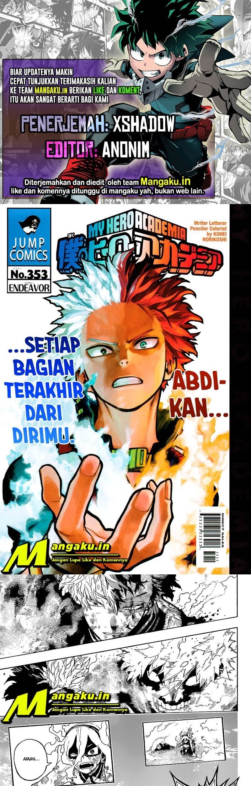 Baca Komik Boku no Hero Academia Chapter 353 Gambar 1
