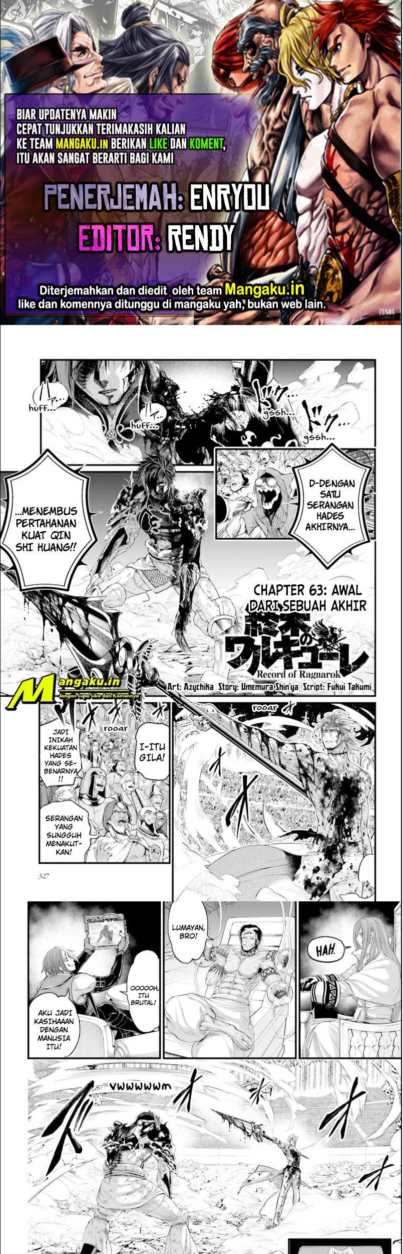 Baca Komik Shuumatsu no Valkyrie Chapter 63.1 Gambar 1