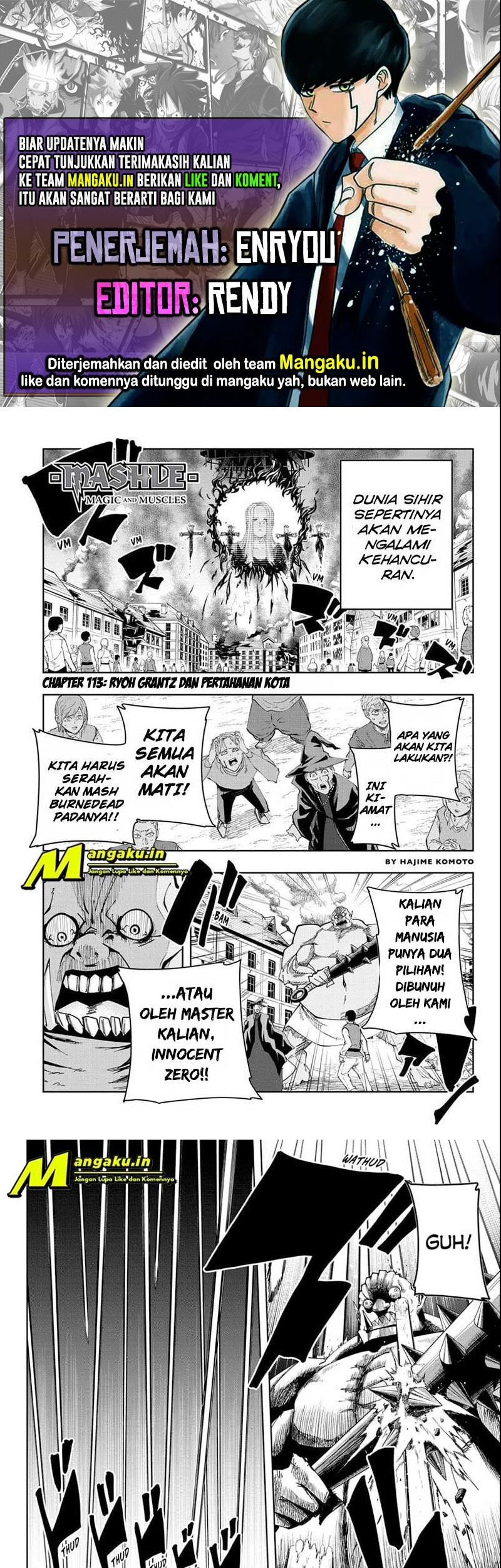 Baca Komik Mashle: Magic and Muscles Chapter 113 Gambar 1