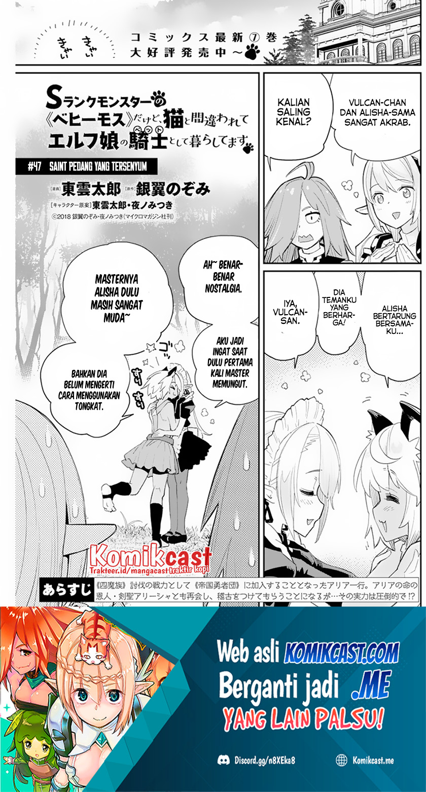 Baca S-Rank Monster no Behemoth Dakedo, Neko to Machigawarete Erufu Musume no Kishi (Pet) Toshite Kurashitemasu Chapter 47 Gambar 2