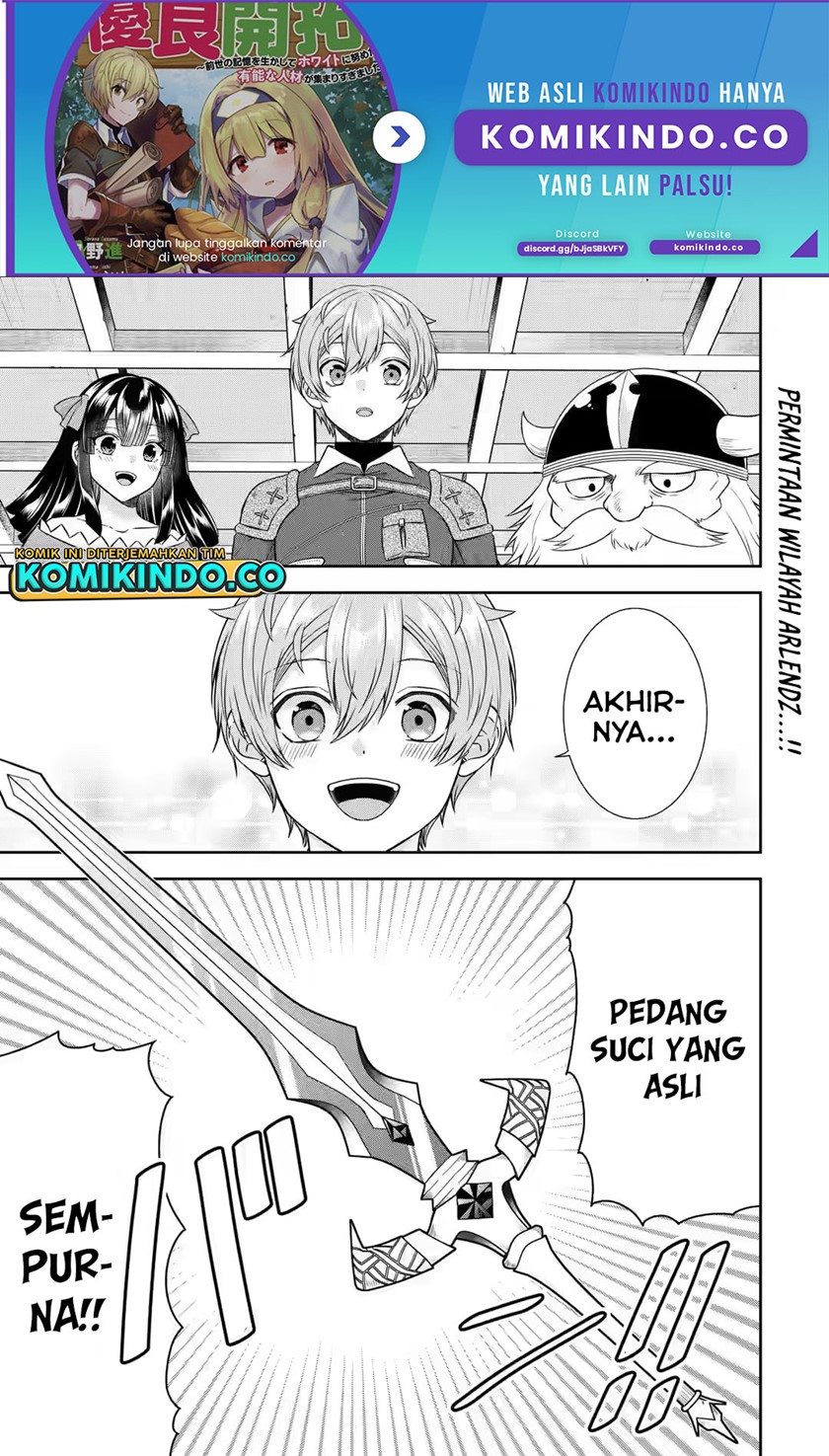 Baca Tensei Ryoushu no Yuuryou Kaitaku: Zensei no Kioku o Ikashite White ni Tsutometara, Yuunou na Jinzai ga Atsumari Sugimashita Chapter 22.1 Gambar 2