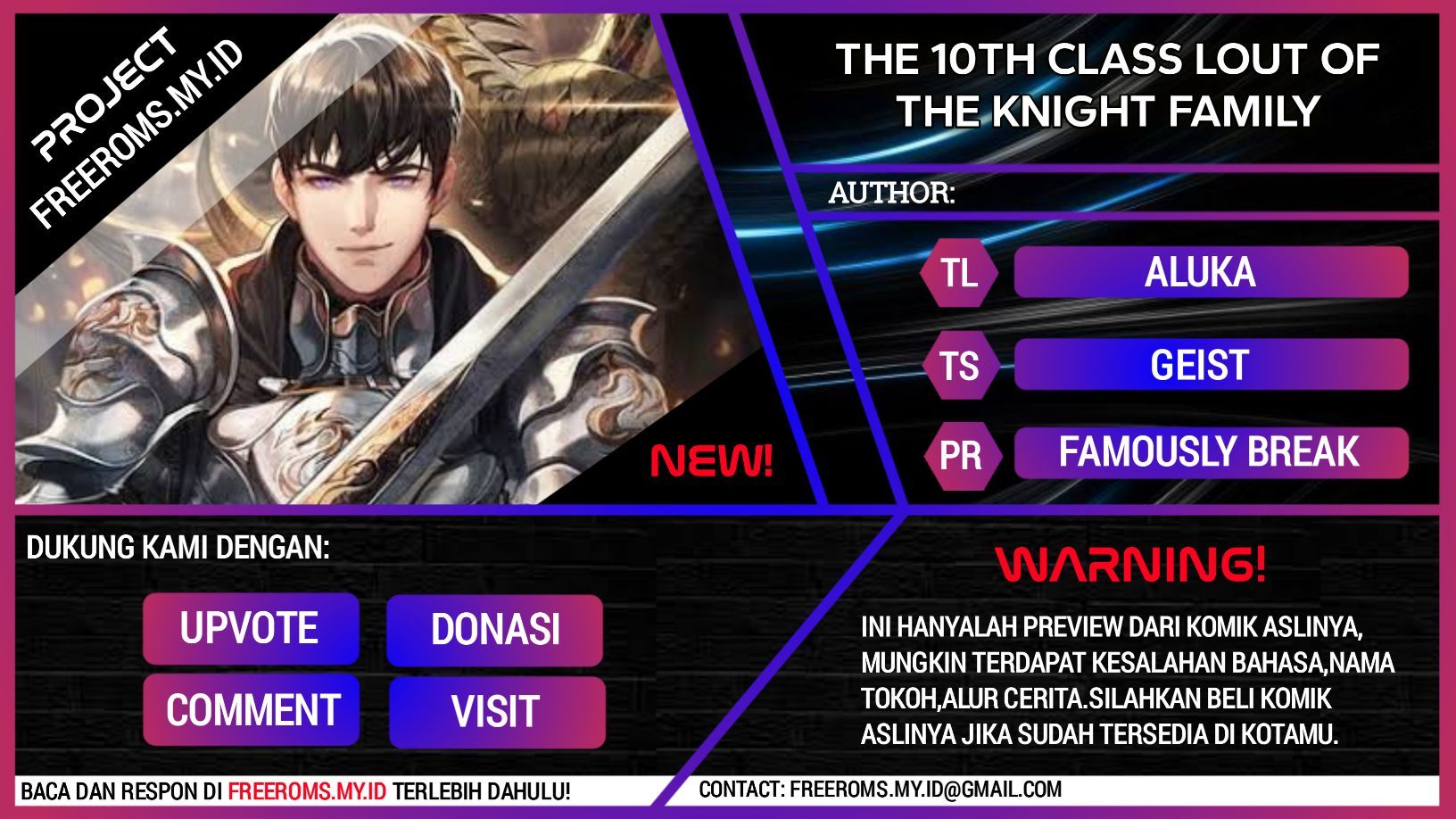 Baca Komik The 10th Class Lout of the Knight Family Chapter 05 Gambar 1