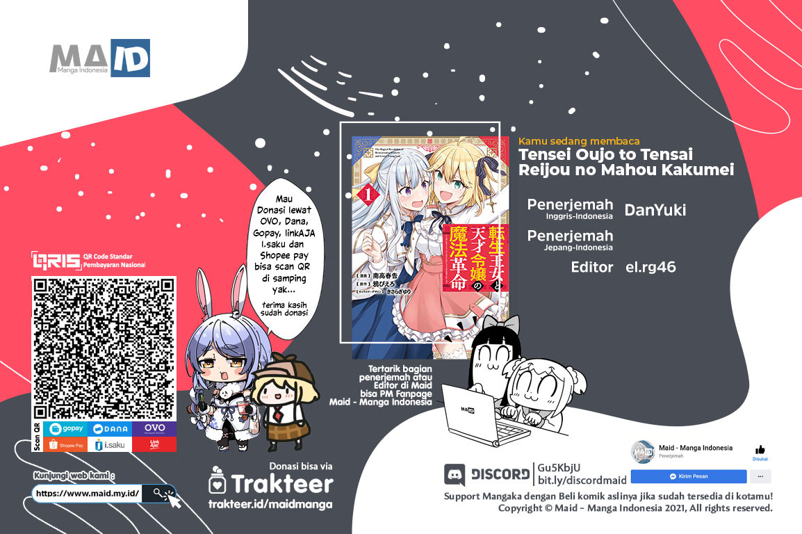 Baca Komik Tensei Oujo to Tensai Reijou no Mahou Kakumei Chapter 07 Gambar 1