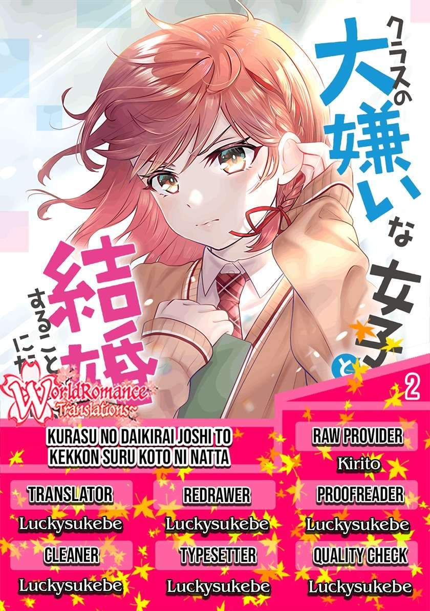 Baca Komik Kurasu no Daikirai na Joshi to Kekkon Suru Koto ni Natta Chapter 02 Gambar 1