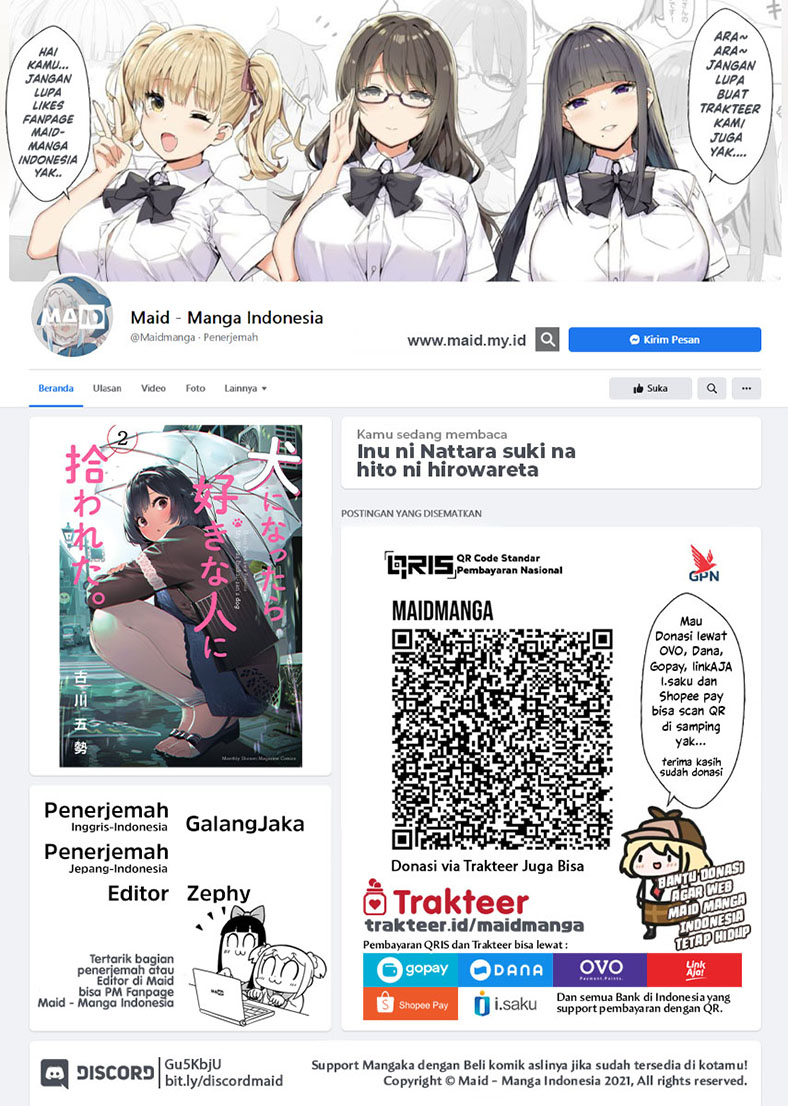 Baca Komik Inu ni Nattara Suki na Hito ni Hirowareta Chapter 08 Gambar 1