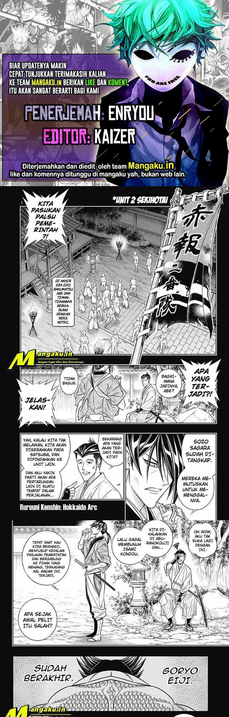 Baca Komik Rurouni Kenshin: Meiji Kenkaku Romantan – Hokkaido-hen Chapter 45.1 Gambar 1
