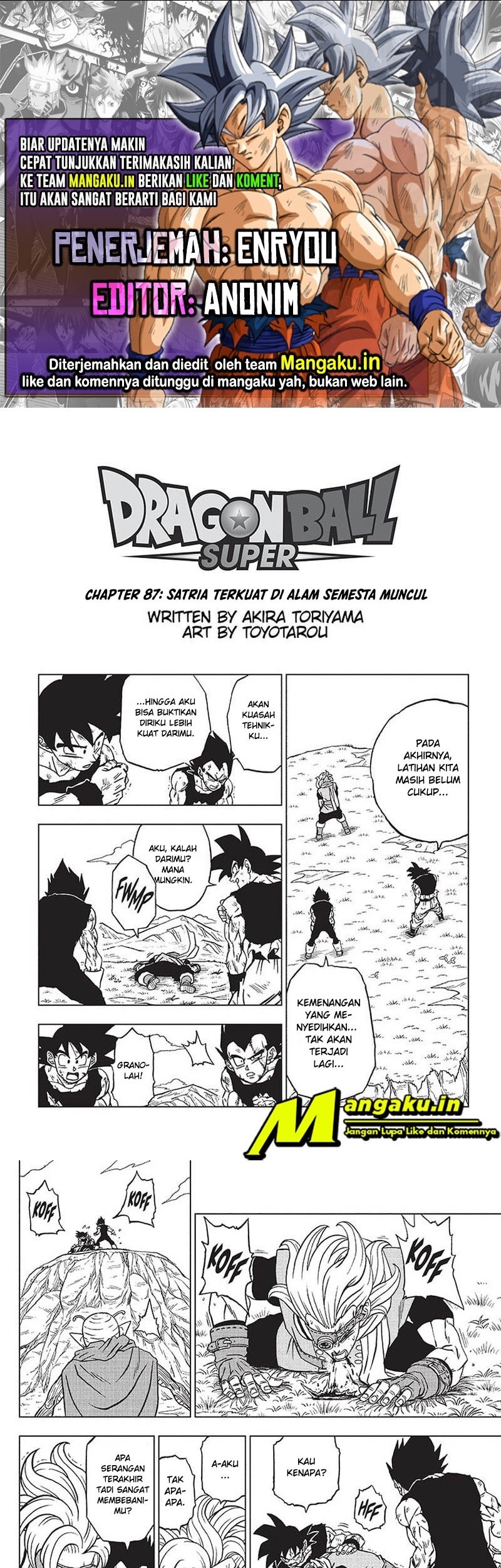 Baca Komik Dragon Ball Super Chapter 87.1 Gambar 1
