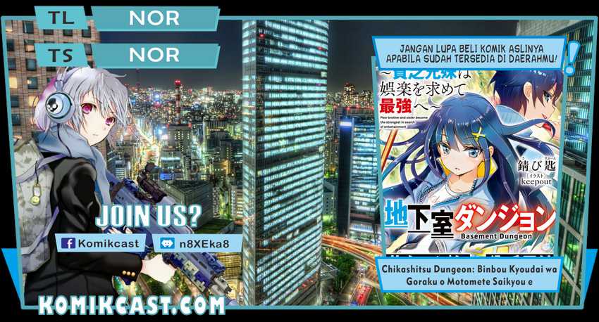 Baca Komik Chikashitsu Dungeon: Binbou Kyoudai wa Goraku o Motomete Saikyou e Chapter 02 Gambar 1
