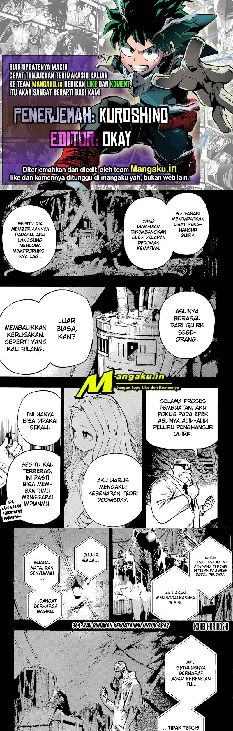 Baca Komik Boku no Hero Academia Chapter 364 Gambar 1