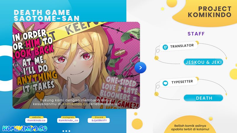 Baca Komik The Death Game Is All That Saotome-san Has Left Chapter 01.2 Gambar 1