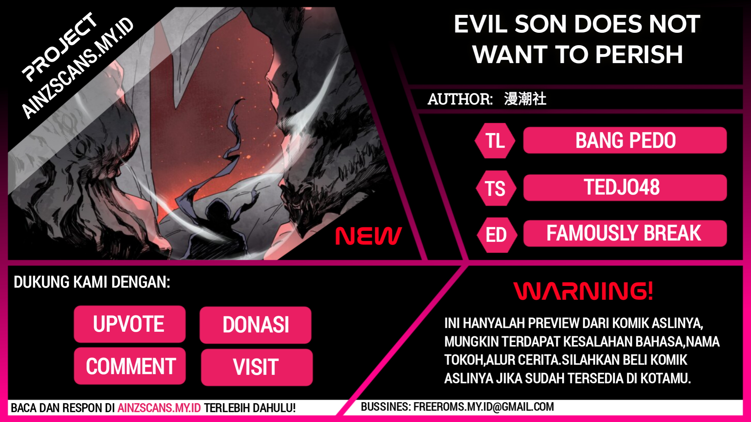 Baca Komik Evil Son Does Not Want to Perish Chapter .1 - Prolog Gambar 1