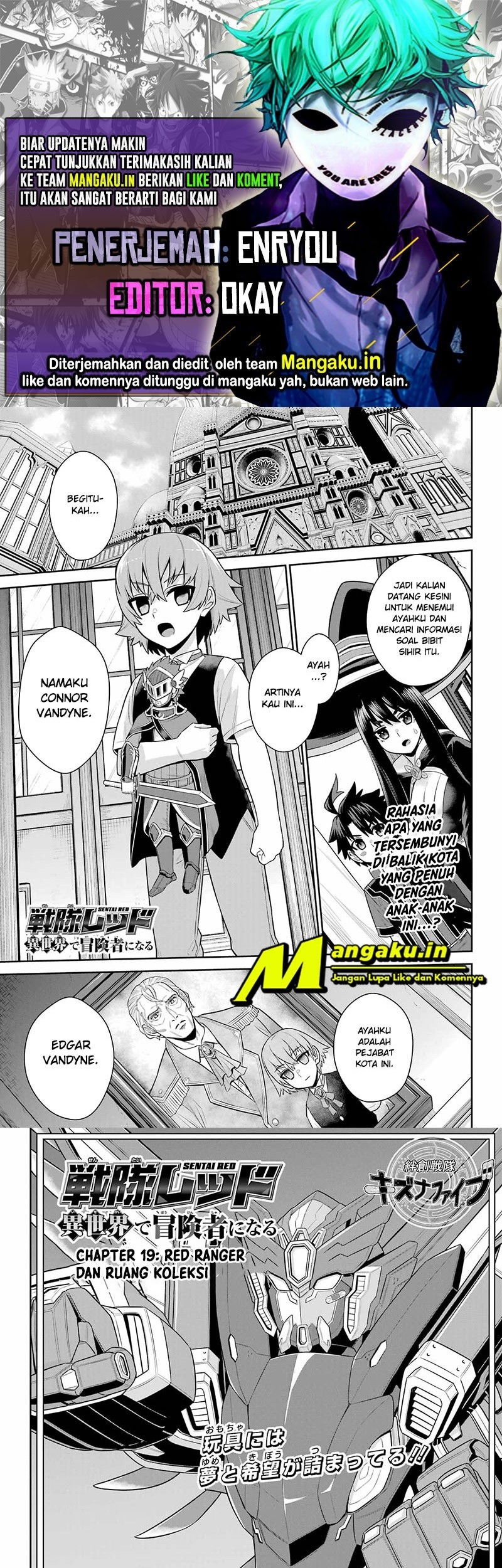 Baca Komik The Red Ranger Becomes an Adventurer in Another World Chapter 19.1 Gambar 1