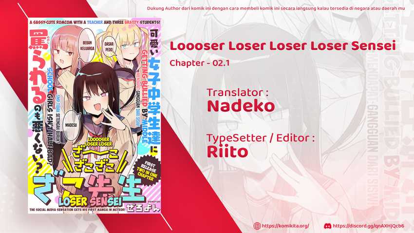 Loooser Loser Loser Loser Sensei Chapter 02.1 Gambar 3