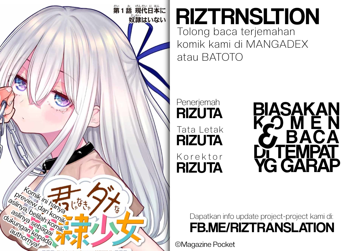 Baca Komik Kimi Janakya Dame na Dorei Shoujo Chapter 01 Gambar 1