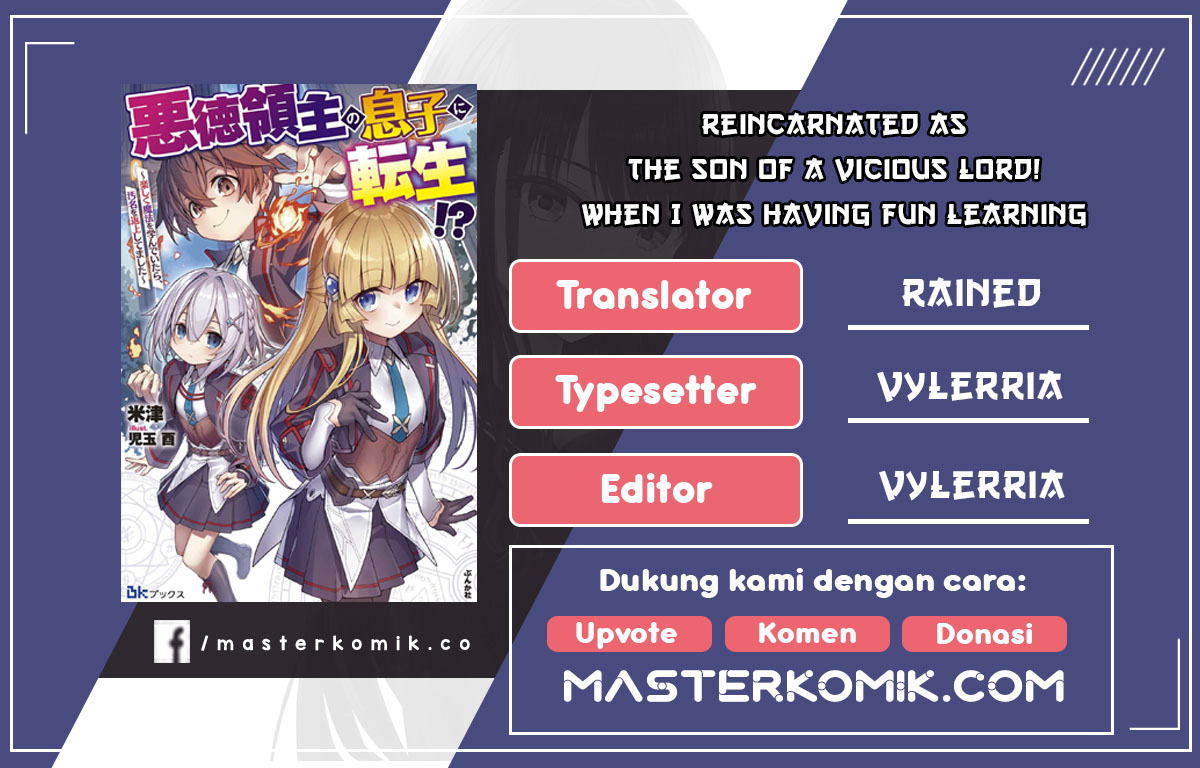 Baca Komik Reincarnated As The Son Of A Vicious Lord! -When I Was Having Fun Learning Chapter 01.1 Gambar 1