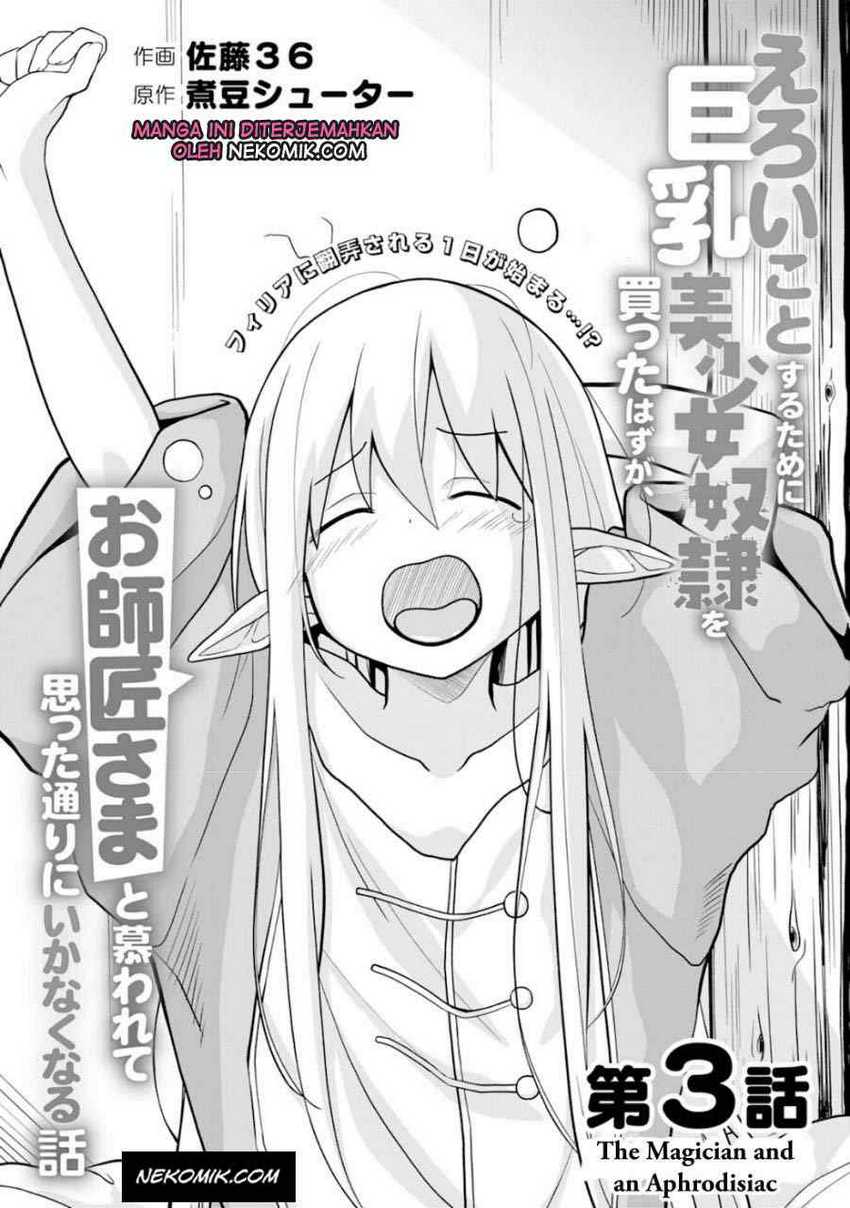 Eroi Koto Suru Tame ni Kyonyuu Bishoujo Dorei o Katta Hazu ga, Oshishou-sama to Shitawa Rete Omotta Toori ni Ikanaku Naru Hanashi Chapter 03 Gambar 4