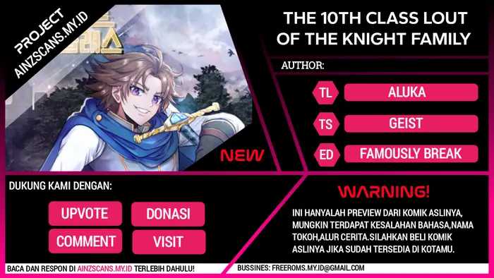 Baca Komik The 10th Class Lout of the Knight Family Chapter 09 Gambar 1