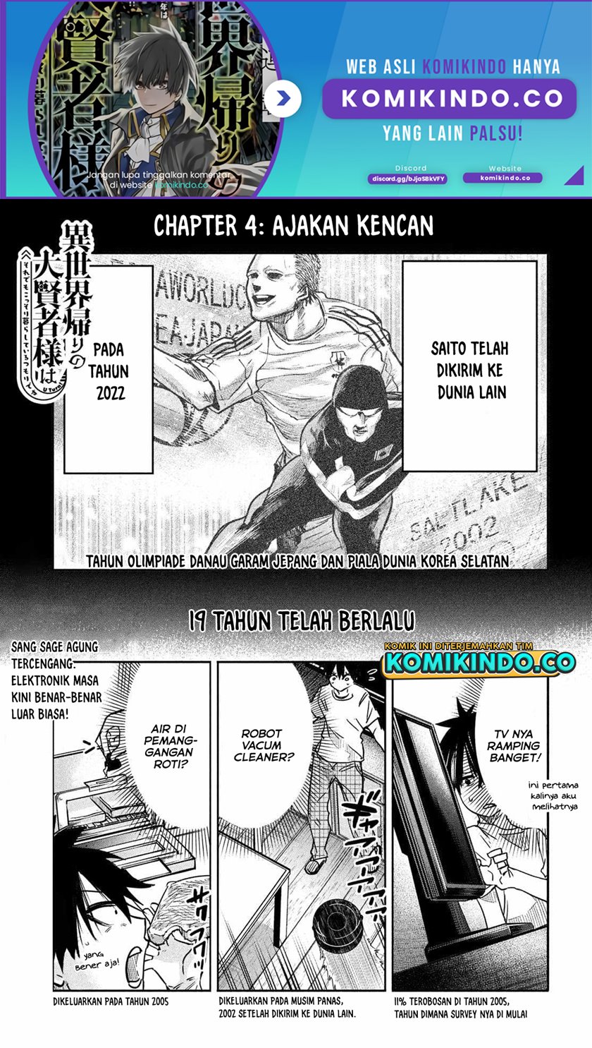 Baca Isekai Kaeri no Daikenja-sama wa Sore Demo Kossori Kurashite Iru Tsumori desu Chapter 04 Gambar 2