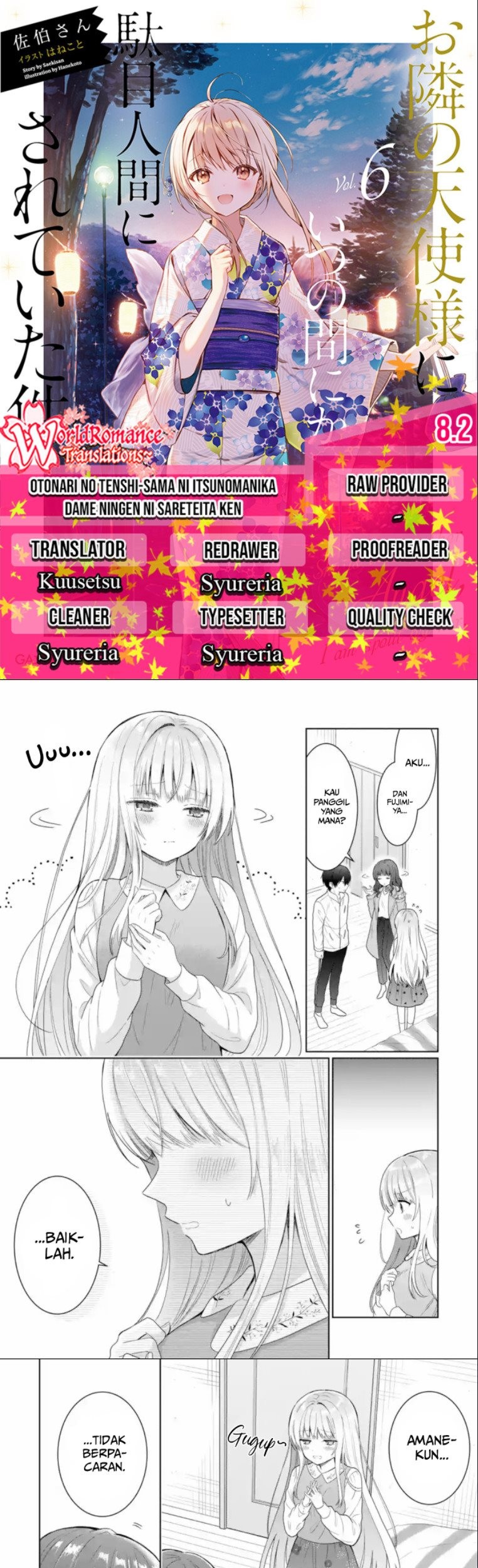 Baca Komik Otonari no Tenshi-sama ni Itsunomanika Dame Ningen ni Sareteita Ken Chapter 08.2 Gambar 1