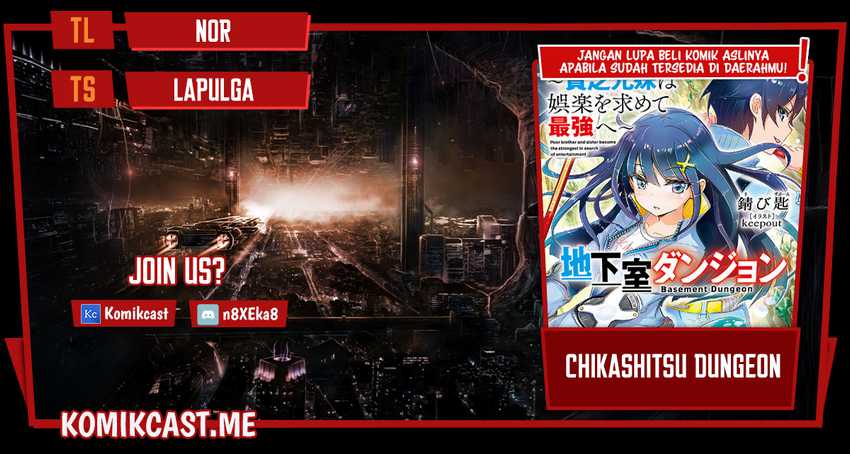 Baca Komik Chikashitsu Dungeon: Binbou Kyoudai wa Goraku o Motomete Saikyou e Chapter 40 Gambar 1