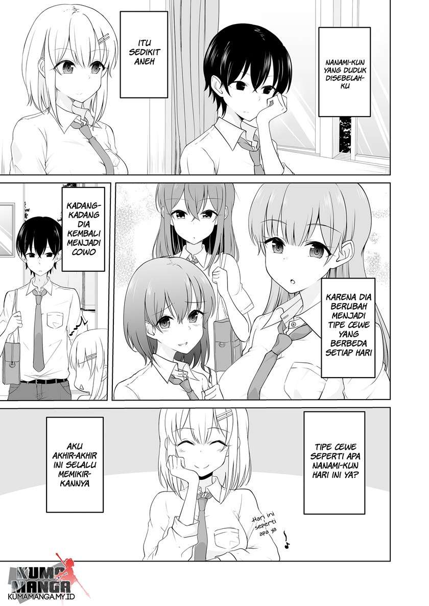 Baca Komik Asa Okiru to Random de Ironna Type Onnanoko ni Natchau Otokonoko no Hanashi Chapter 2 Gambar 1