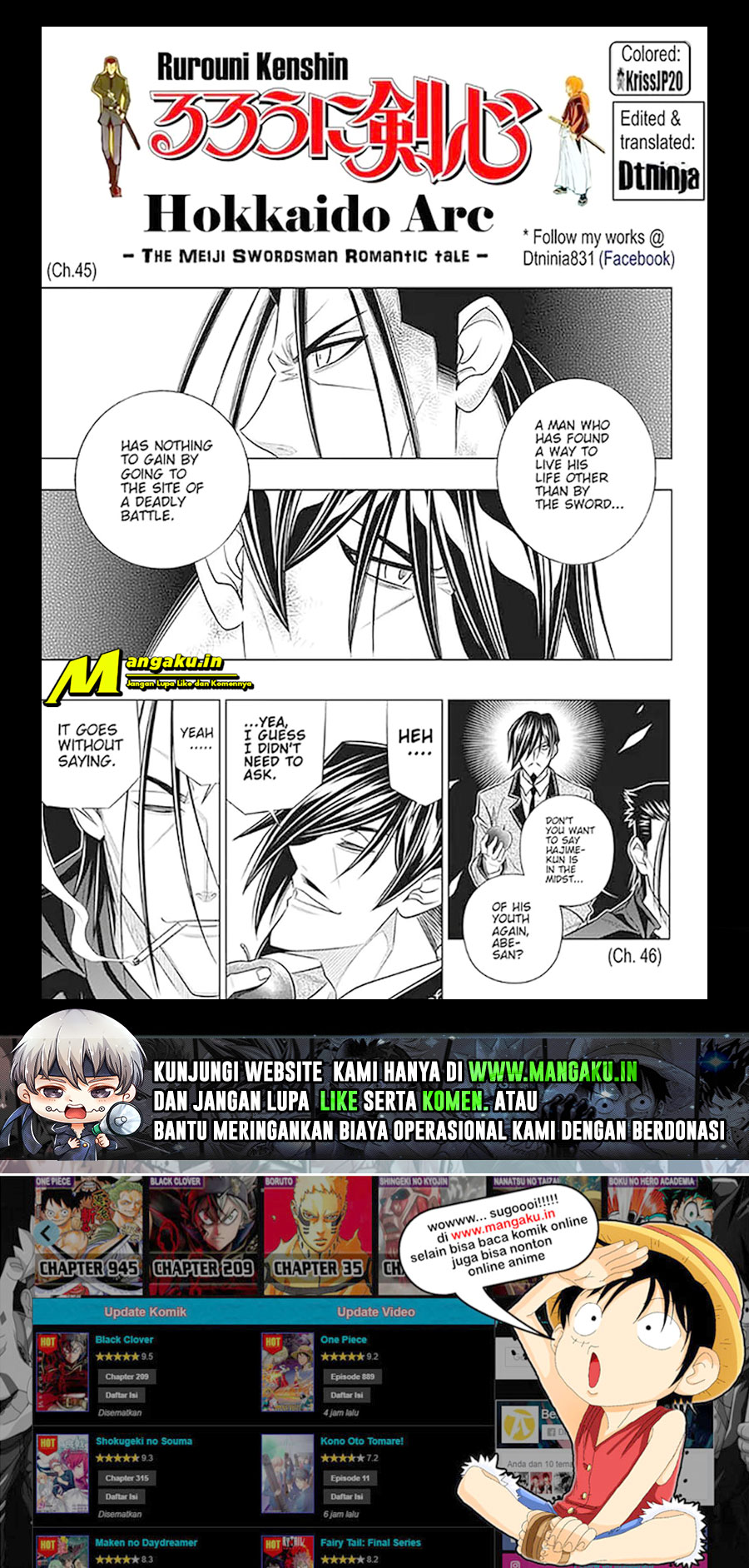 Rurouni Kenshin: Meiji Kenkaku Romantan – Hokkaido-hen Chapter 46 Gambar 7