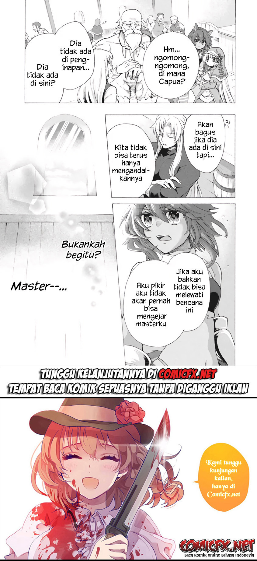 “Kukuku… He is the weakest of the Four Heavenly Monarchs.” I was dismissed from my job but somehow I became the master of a hero and a holy maiden. Chapter 08.1 Gambar 14