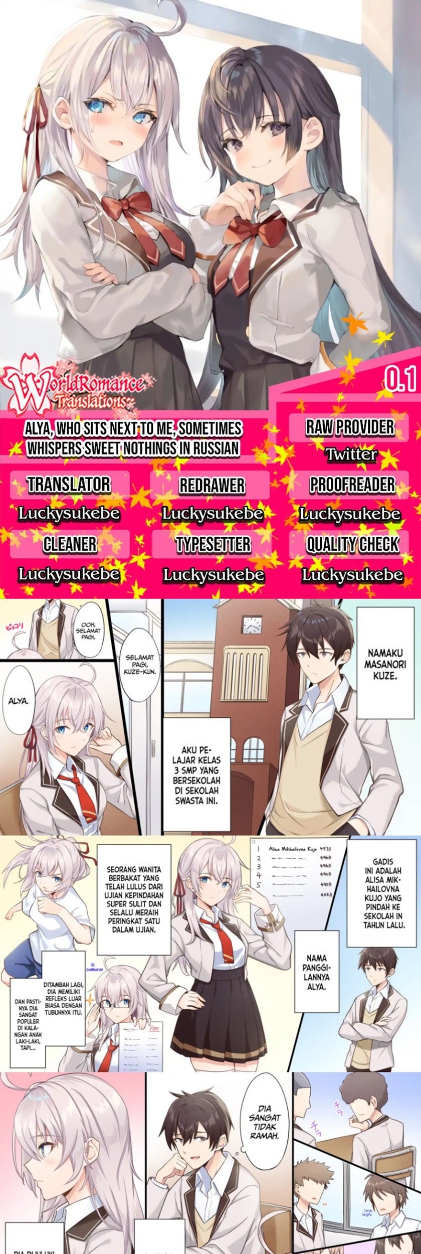 Baca Komik Tokidoki Bosotto Roshiago de Dereru Tonari no Alya-san Chapter 00.12 Gambar 1