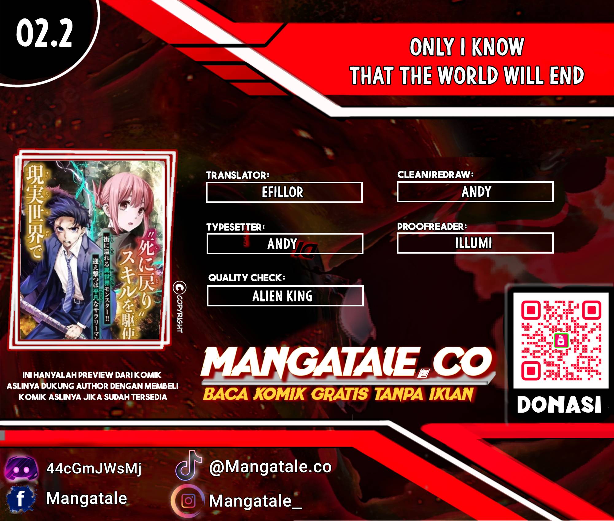 Baca Komik Kono Sekai ga Izure Horobu Koto wo, Ore dake ga Shitte Iru Chapter 02.2 Gambar 1