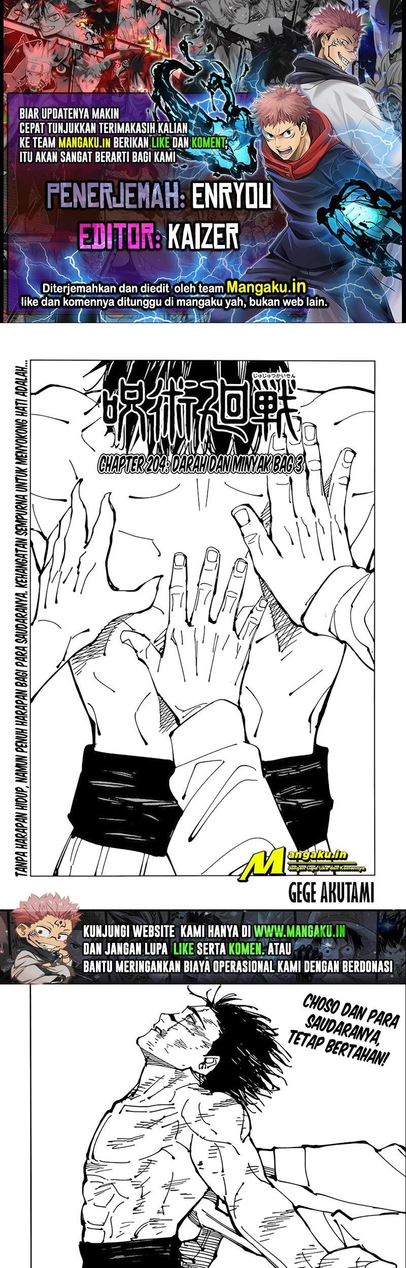 Baca Komik Jujutsu Kaisen Chapter 204 Gambar 1