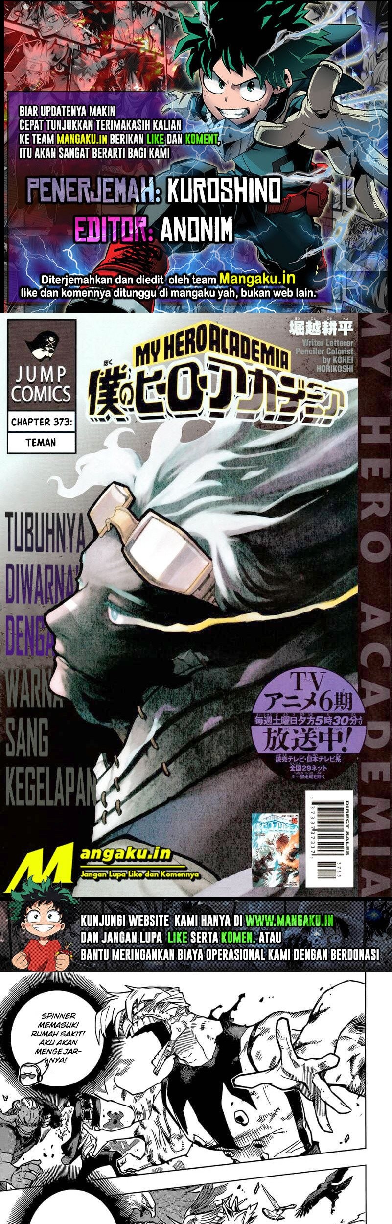 Baca Komik Boku no Hero Academia Chapter 373 Gambar 1