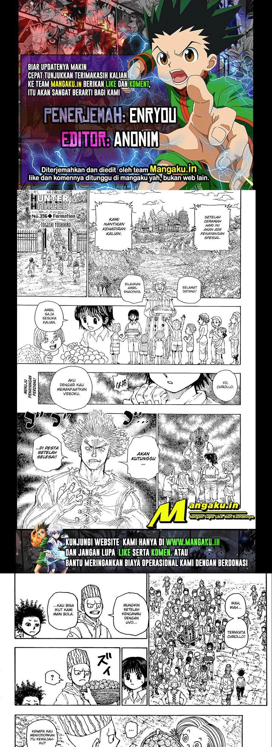 Baca Komik Hunter x Hunter Chapter 396 Gambar 1